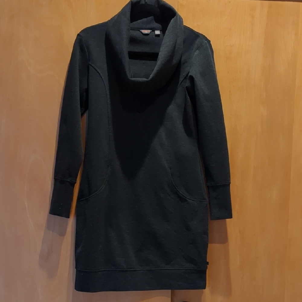 Women's charcoal grey Cowl Neck Sweater Dress